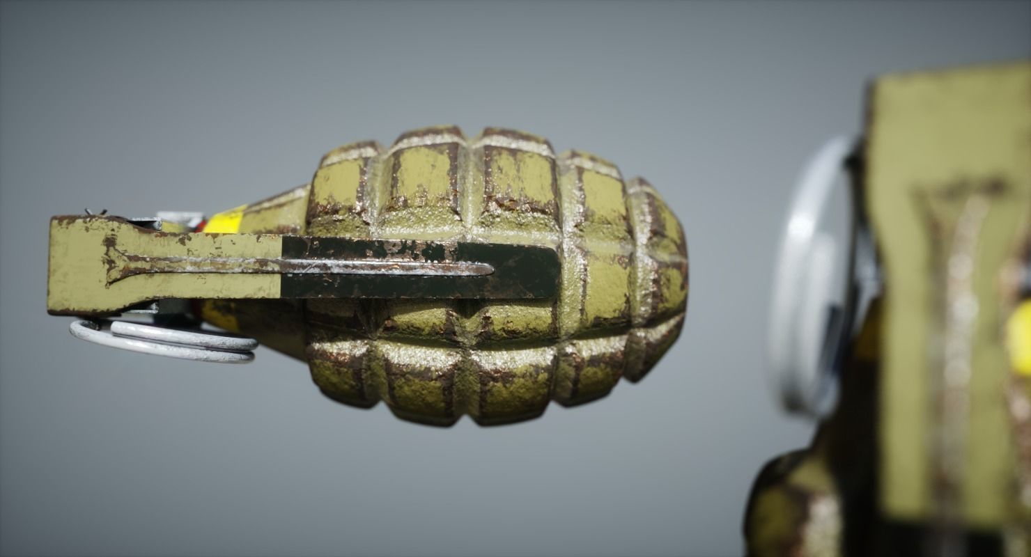 Hand Grenade Low-poly 3D model_3