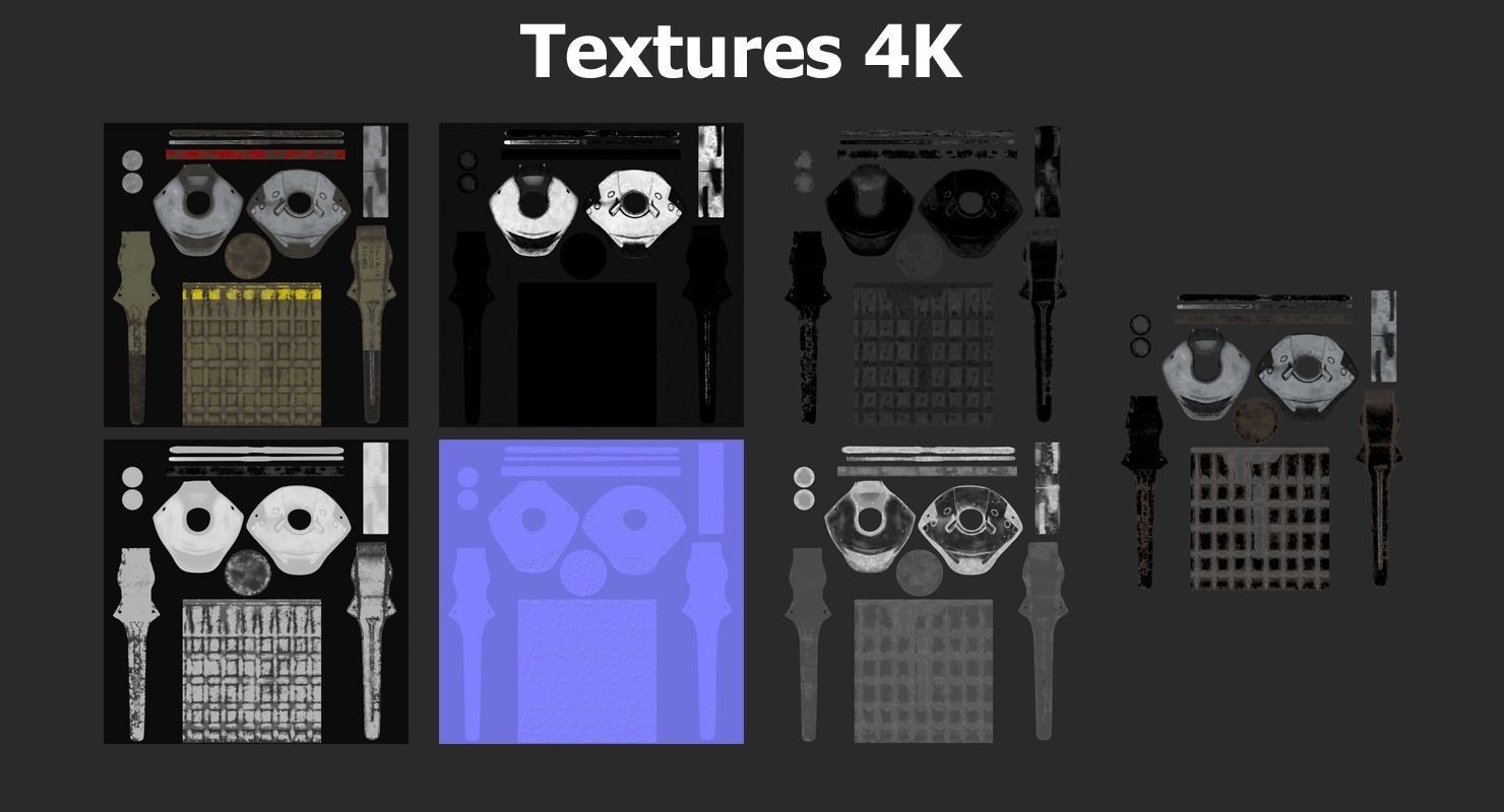 Hand Grenade Low-poly 3D model_8