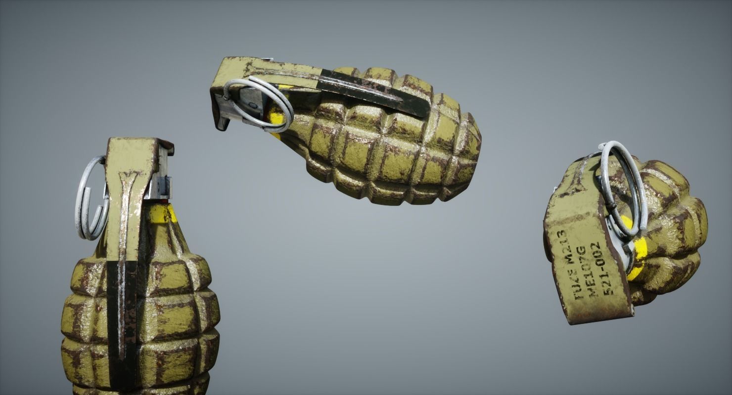 Hand Grenade Low-poly 3D model_1