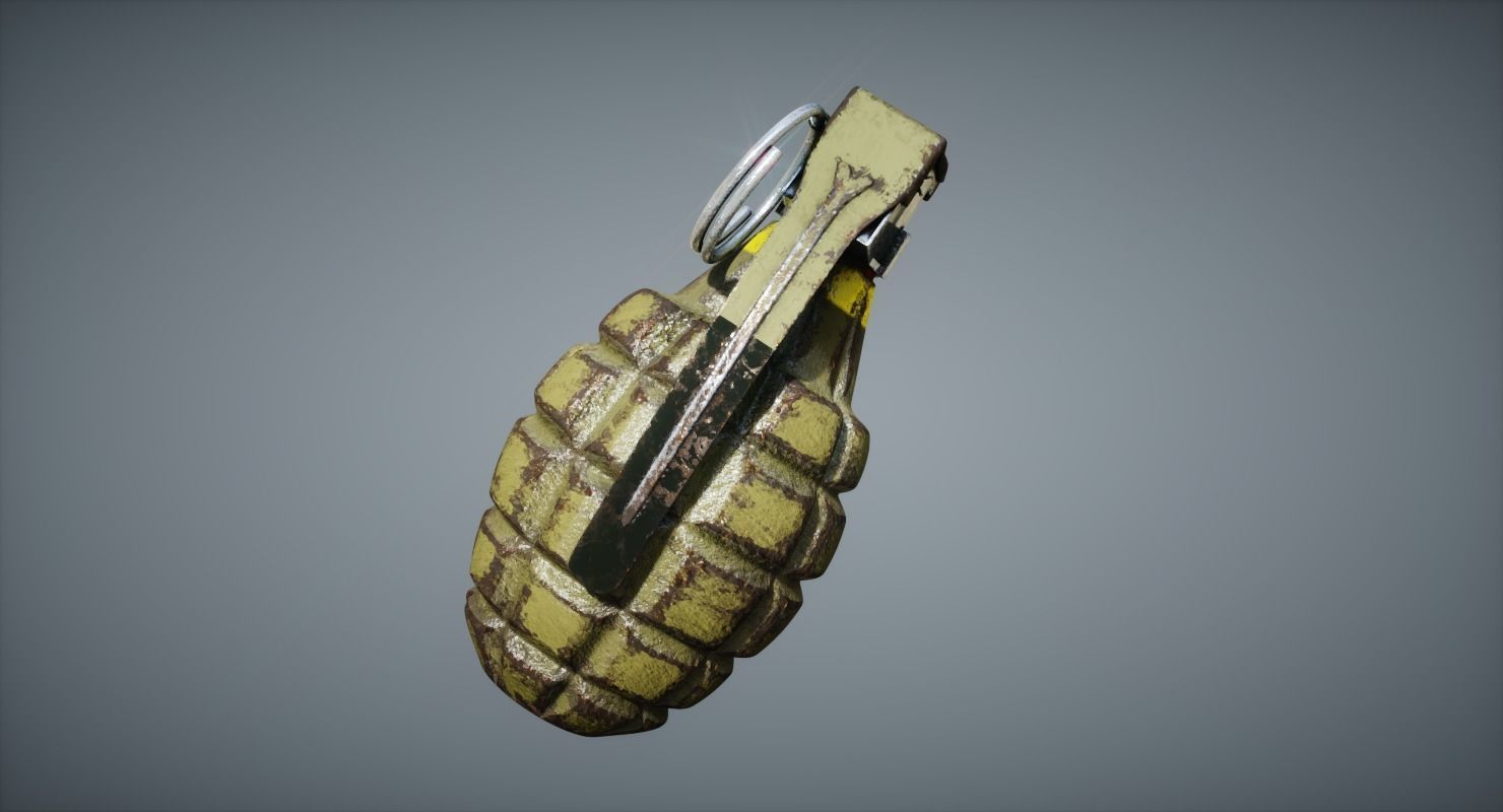 Hand Grenade Low-poly 3D model_7