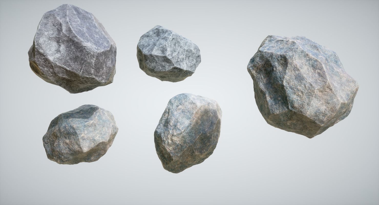 Rocks two spheres Low-poly 3D model_2