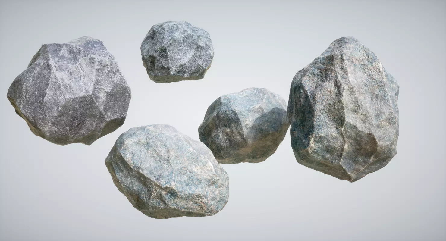 Rocks two spheres Low-poly 3D model_0