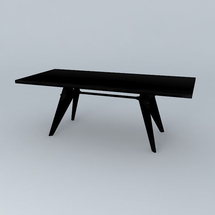 Small EM Table Jean Prouvé 1950 Free 3D model_1