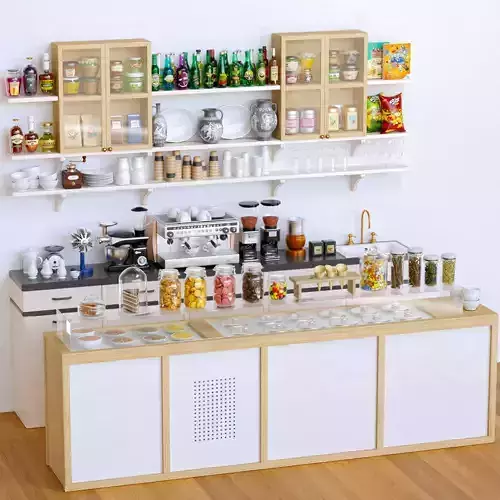 CafeGrece coffee shop with shelves