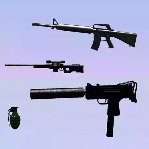 Military Weapons pack Free low-poly 3D model