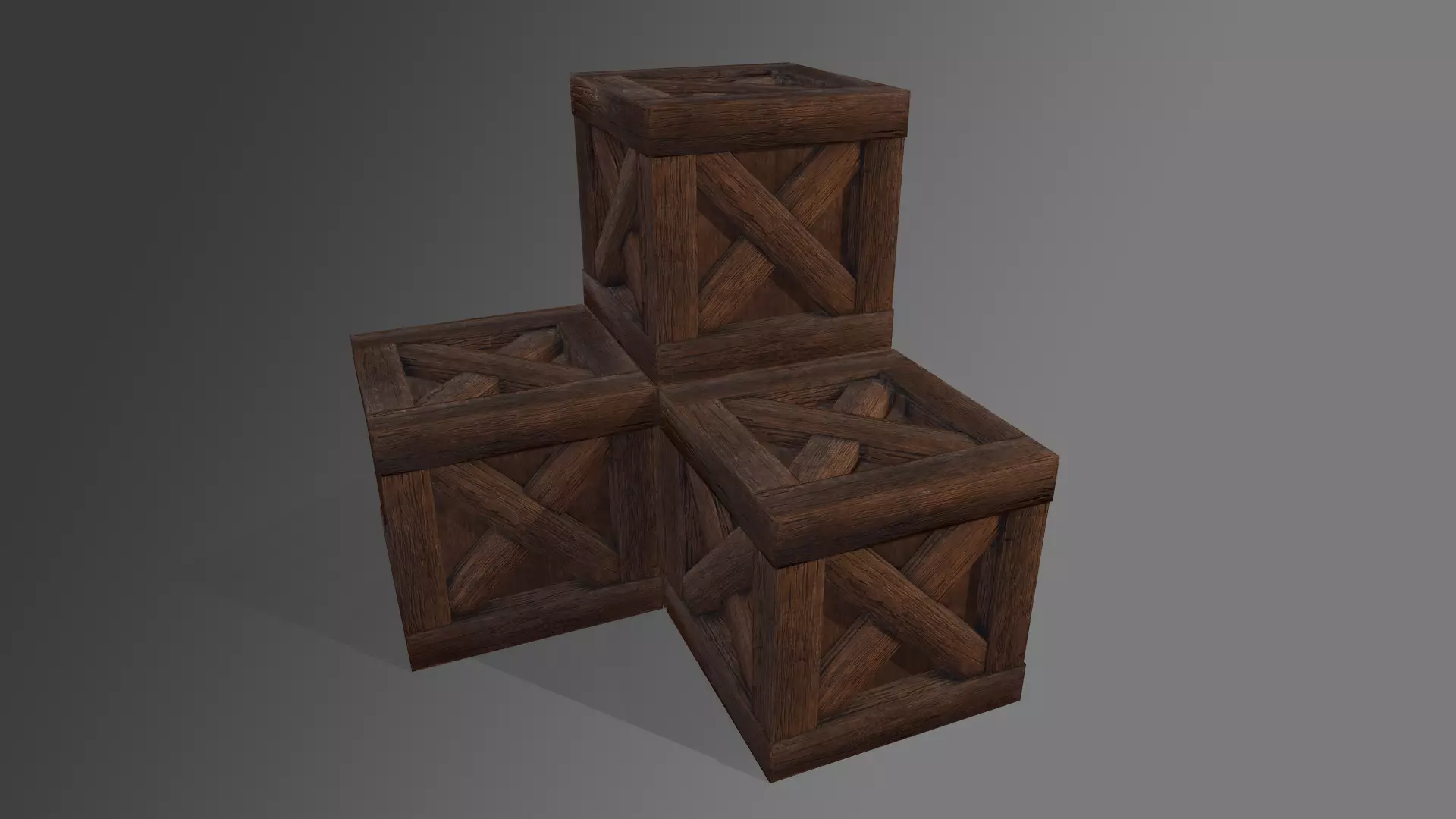 Wood Box detail Low-poly 3D model_0