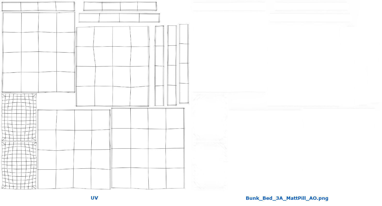Bunk Bed 3A Low-poly 3D model_15