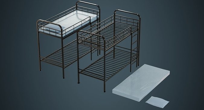 Bunk Bed 3A Low-poly 3D model