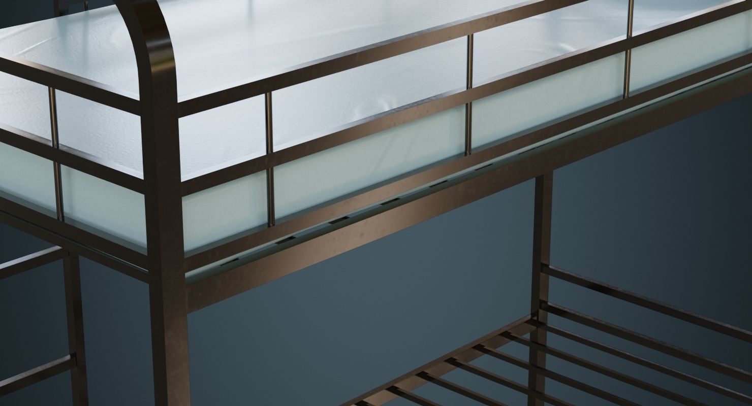 Bunk Bed 3A Low-poly 3D model_9