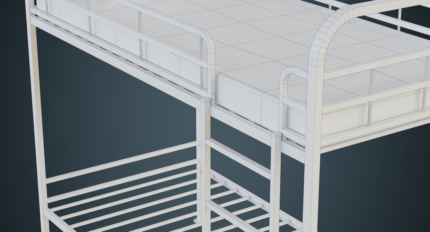 Bunk Bed 3A Low-poly 3D model_11