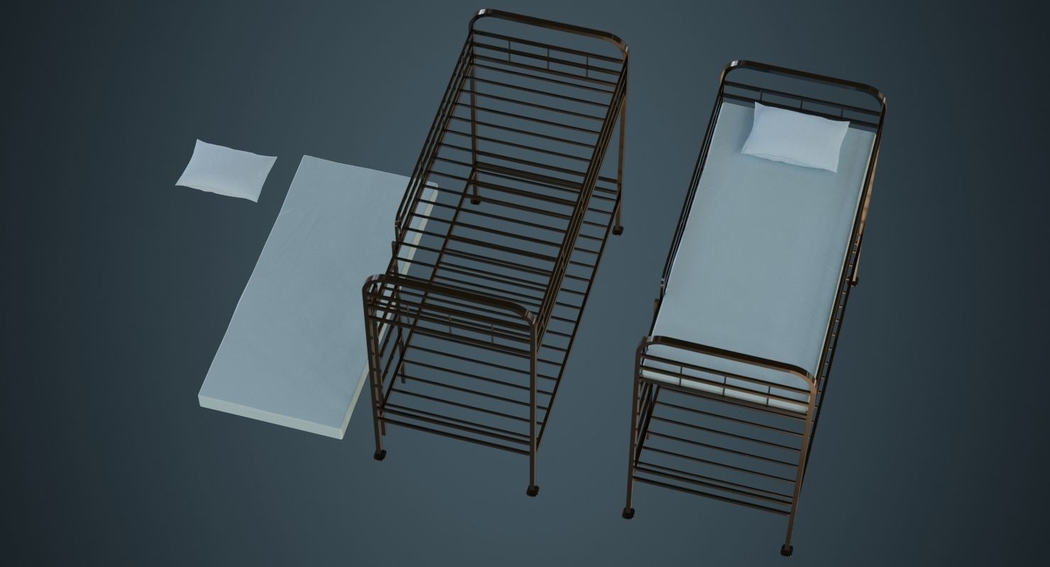 Bunk Bed 3A Low-poly 3D model_1