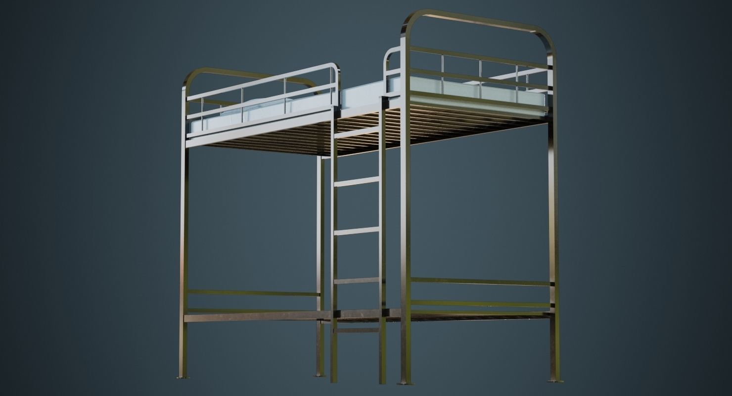 Bunk Bed 3A Low-poly 3D model_6