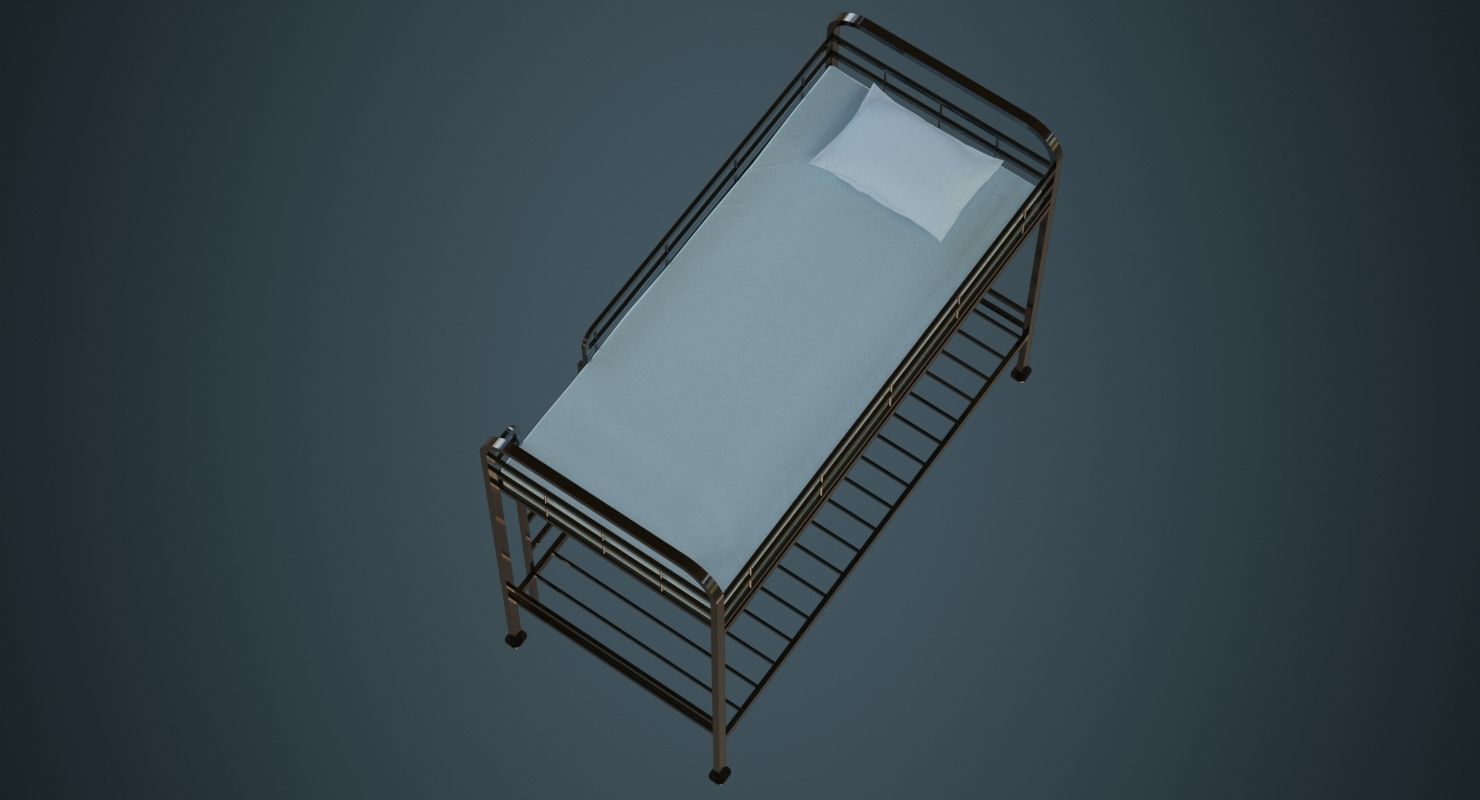 Bunk Bed 3A Low-poly 3D model_5