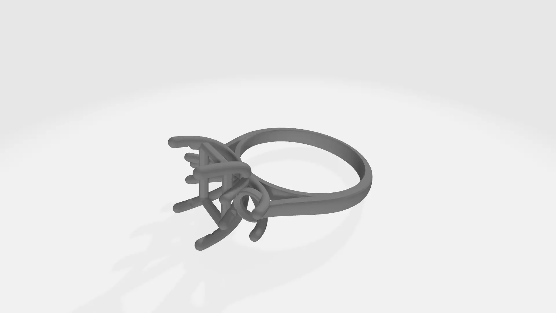 emrald ring with abstract design 3D print model