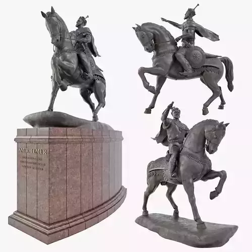 Realistic 3d model of the monument of Amir Temur