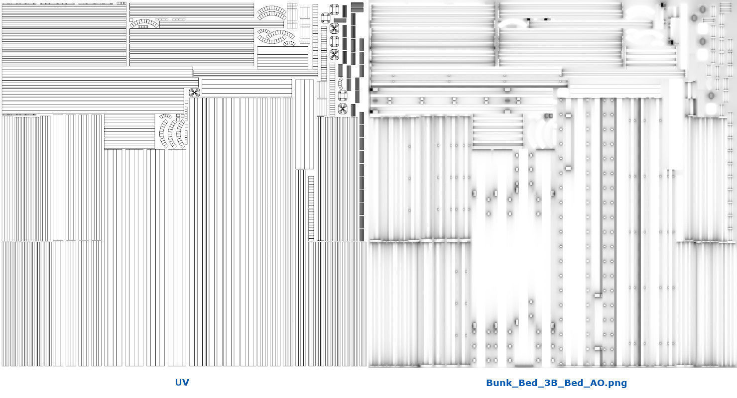 Bunk Bed 3B Low-poly 3D model_12