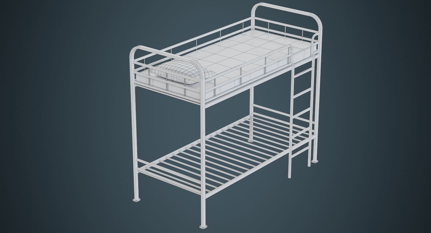 Bunk Bed 3B Low-poly 3D model_10