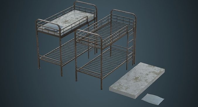 Bunk Bed 3B Low-poly 3D model