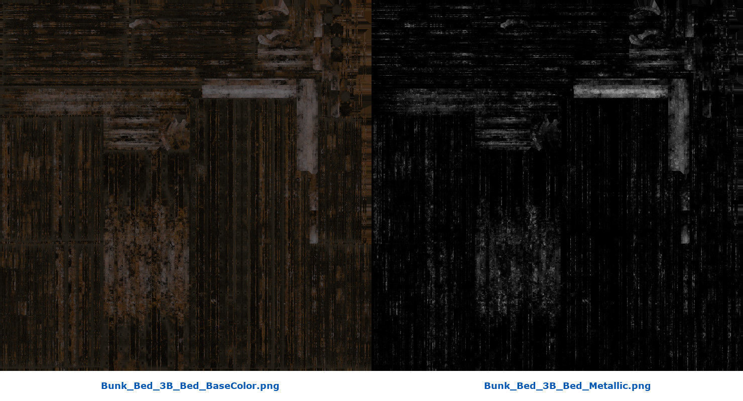 Bunk Bed 3B Low-poly 3D model_13