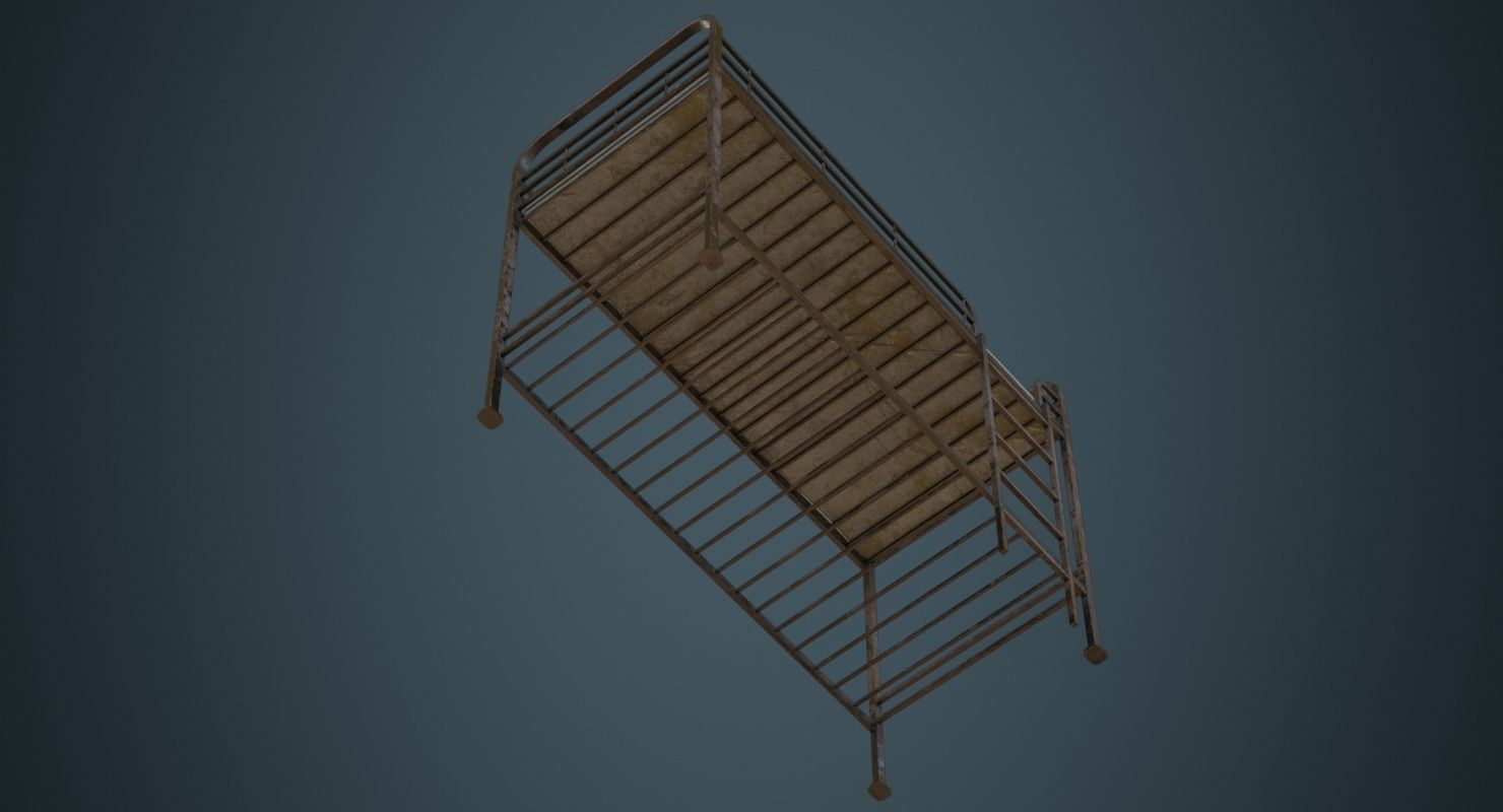 Bunk Bed 3B Low-poly 3D model_7