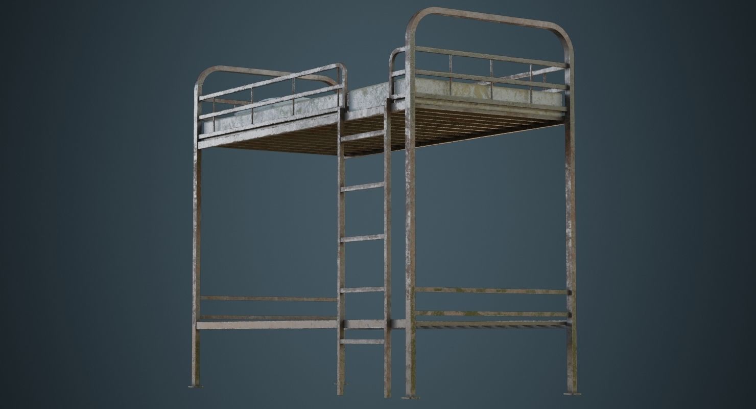 Bunk Bed 3B Low-poly 3D model_6