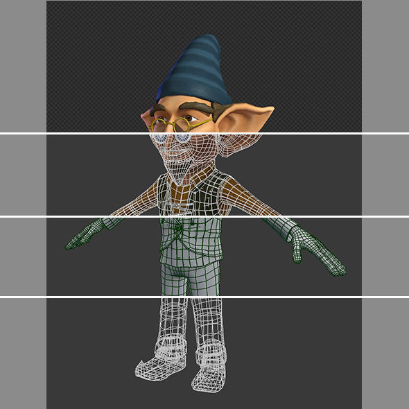 Character Fairy Low-poly 3D model_1