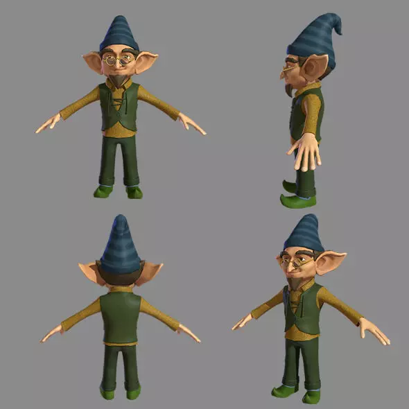 Character Fairy Low-poly 3D model_0