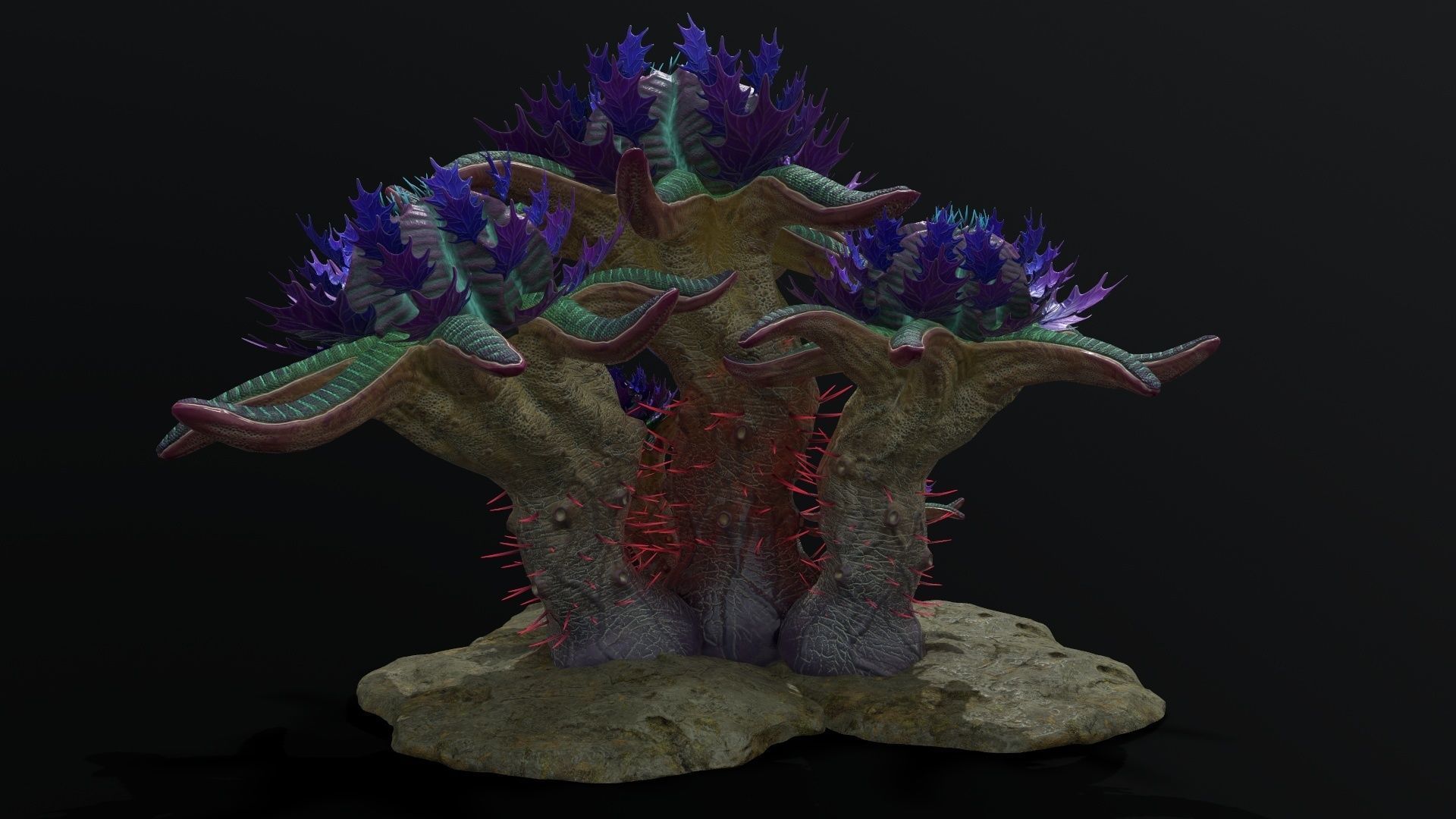 Alien Plant 01 Low-poly 3D model_5