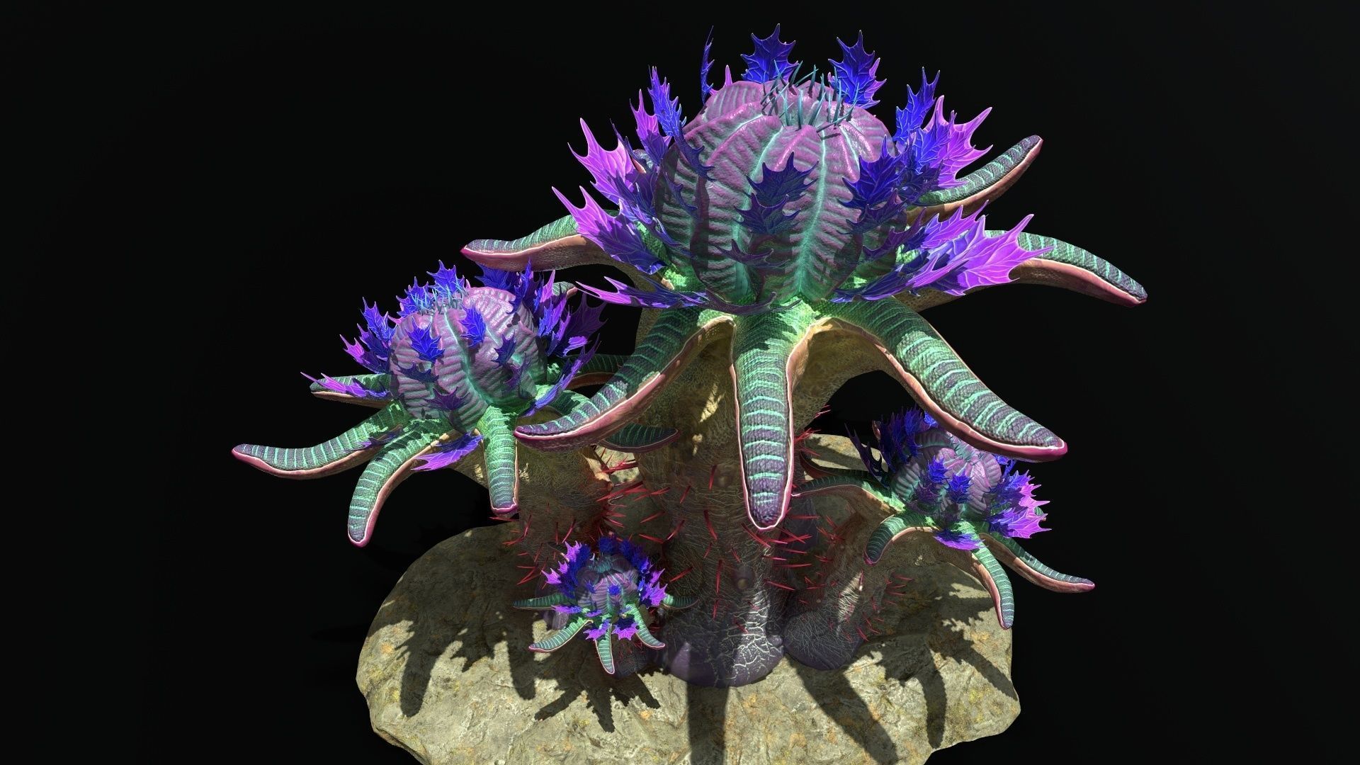 Alien Plant 01 Low-poly 3D model_2