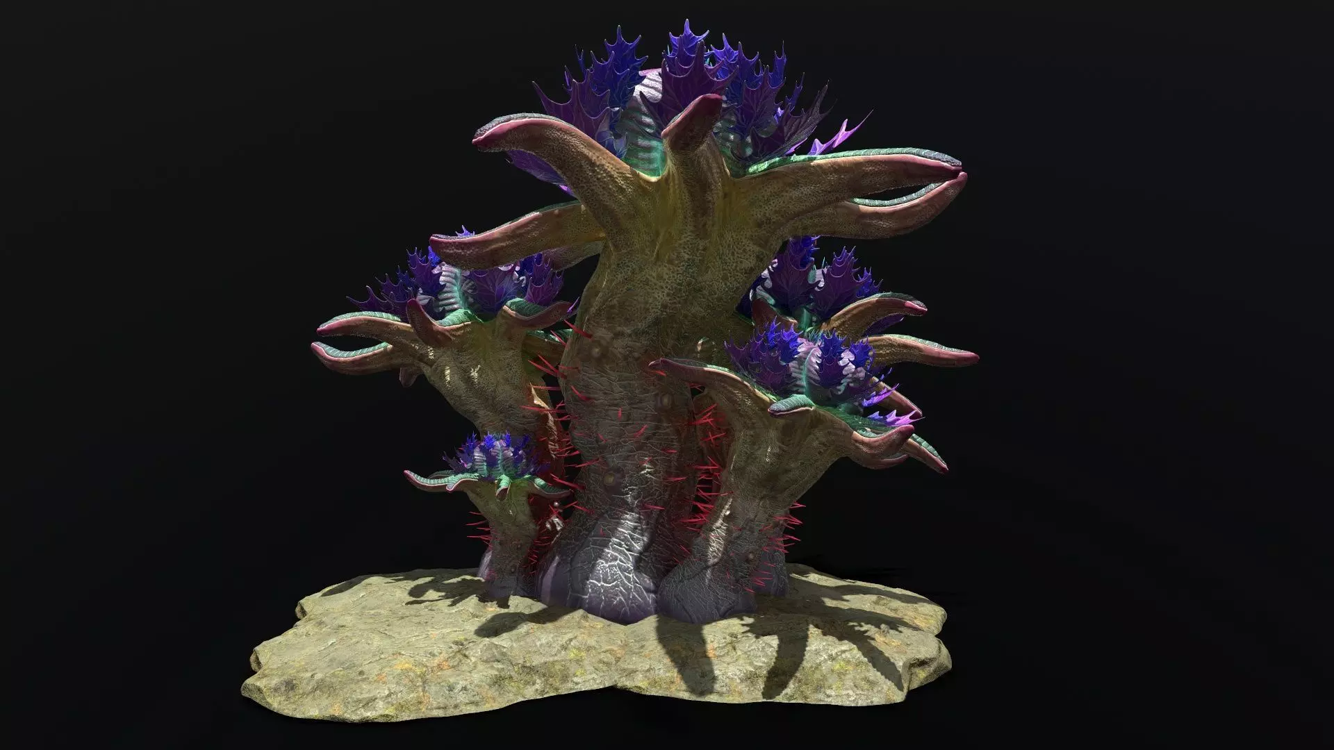 Alien Plant 01 Low-poly 3D model_0