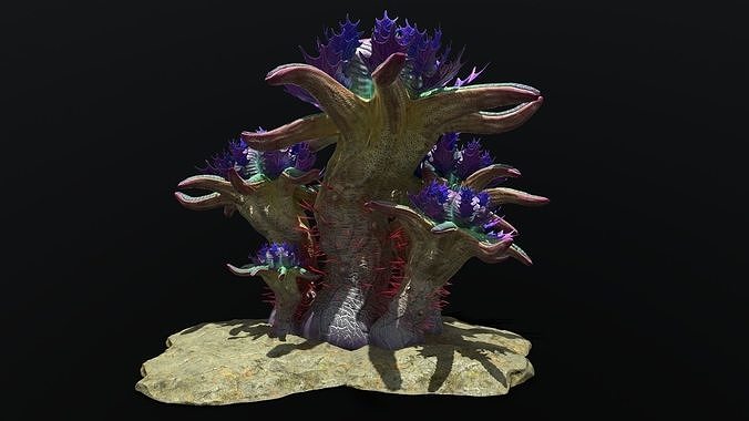 Alien Plant 01 Low-poly 3D model