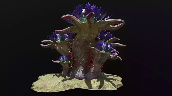 Alien Plant 01 Low-poly 3D model