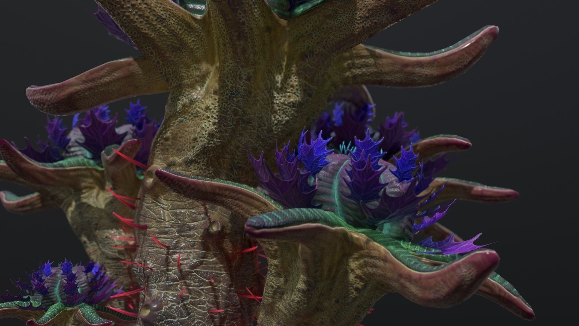 Alien Plant 01 Low-poly 3D model_7