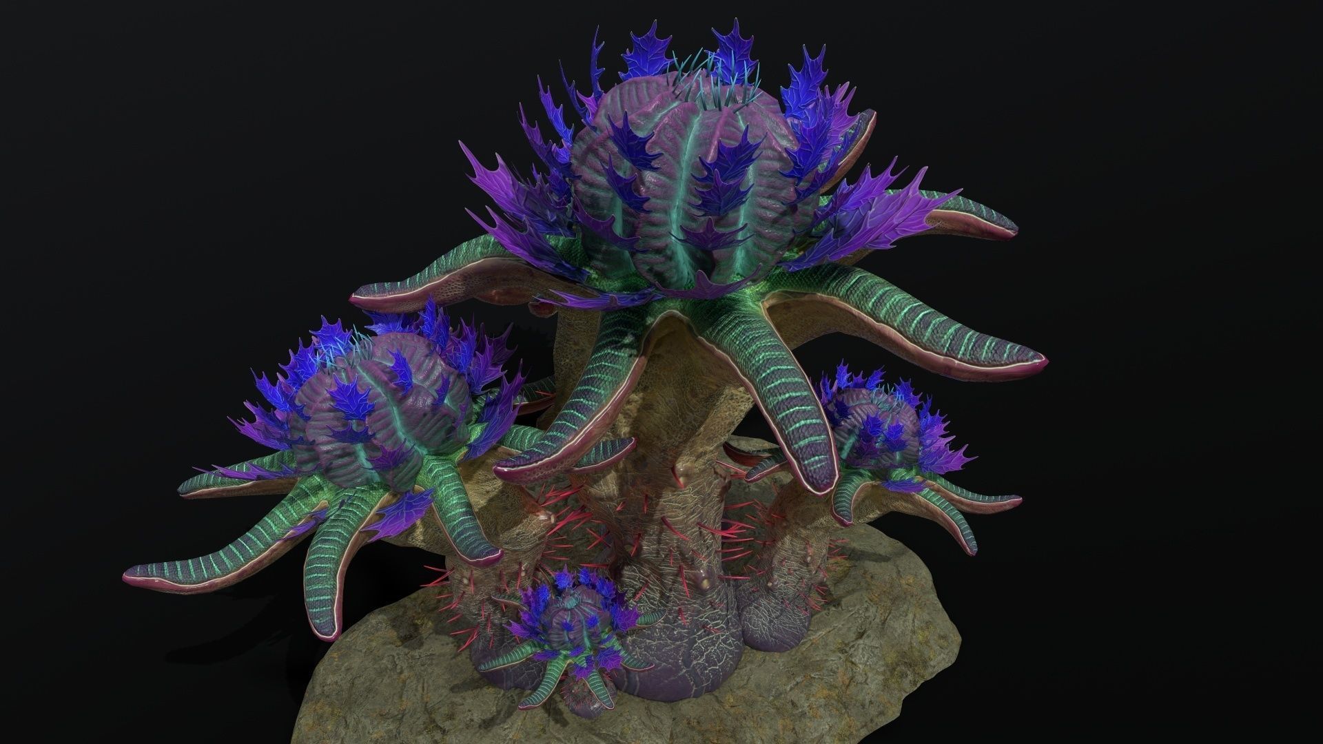 Alien Plant 01 Low-poly 3D model_6