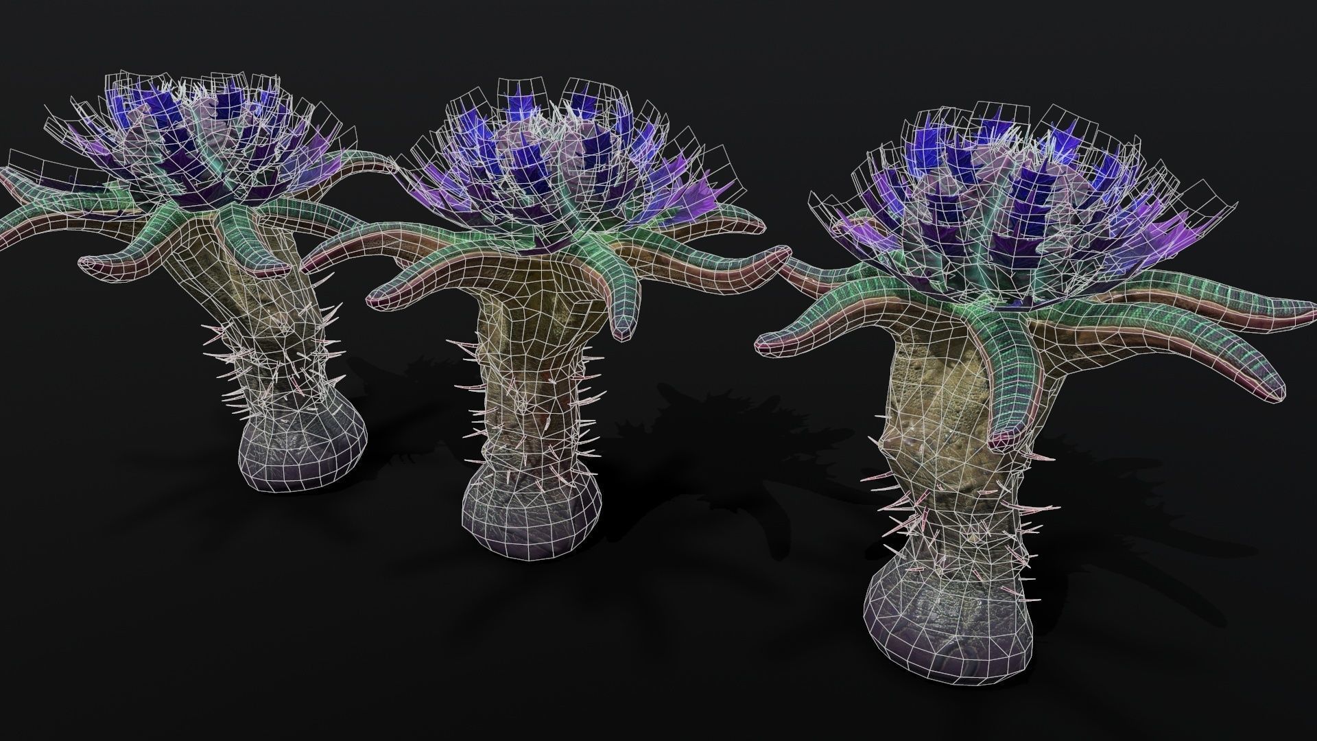 Alien Plant 01 Low-poly 3D model_13