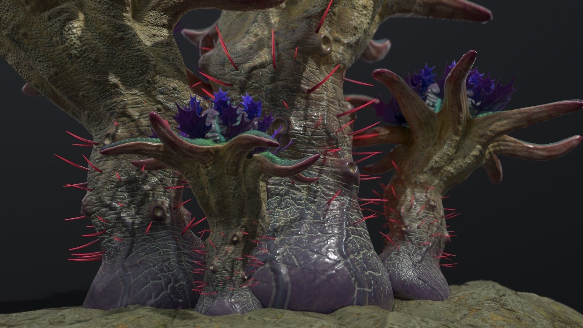 Alien Plant 01 Low-poly 3D model_10