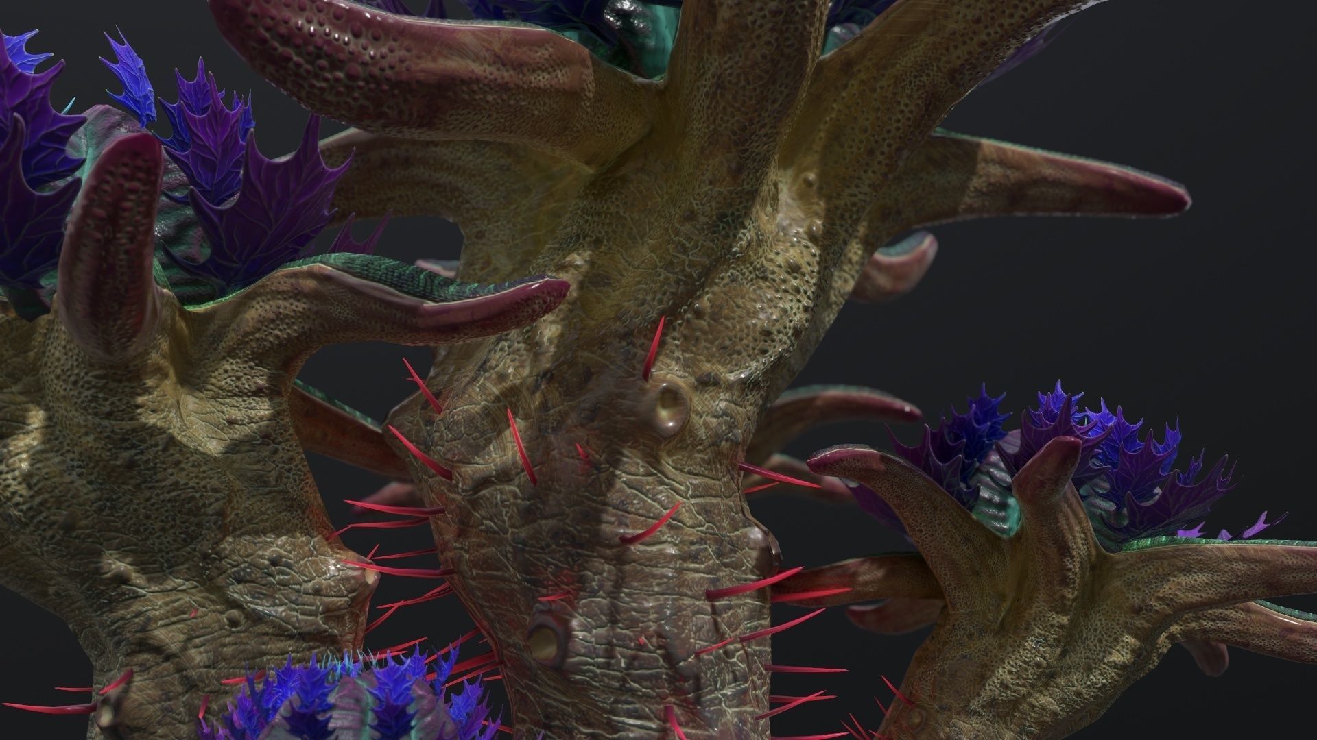 Alien Plant 01 Low-poly 3D model_9