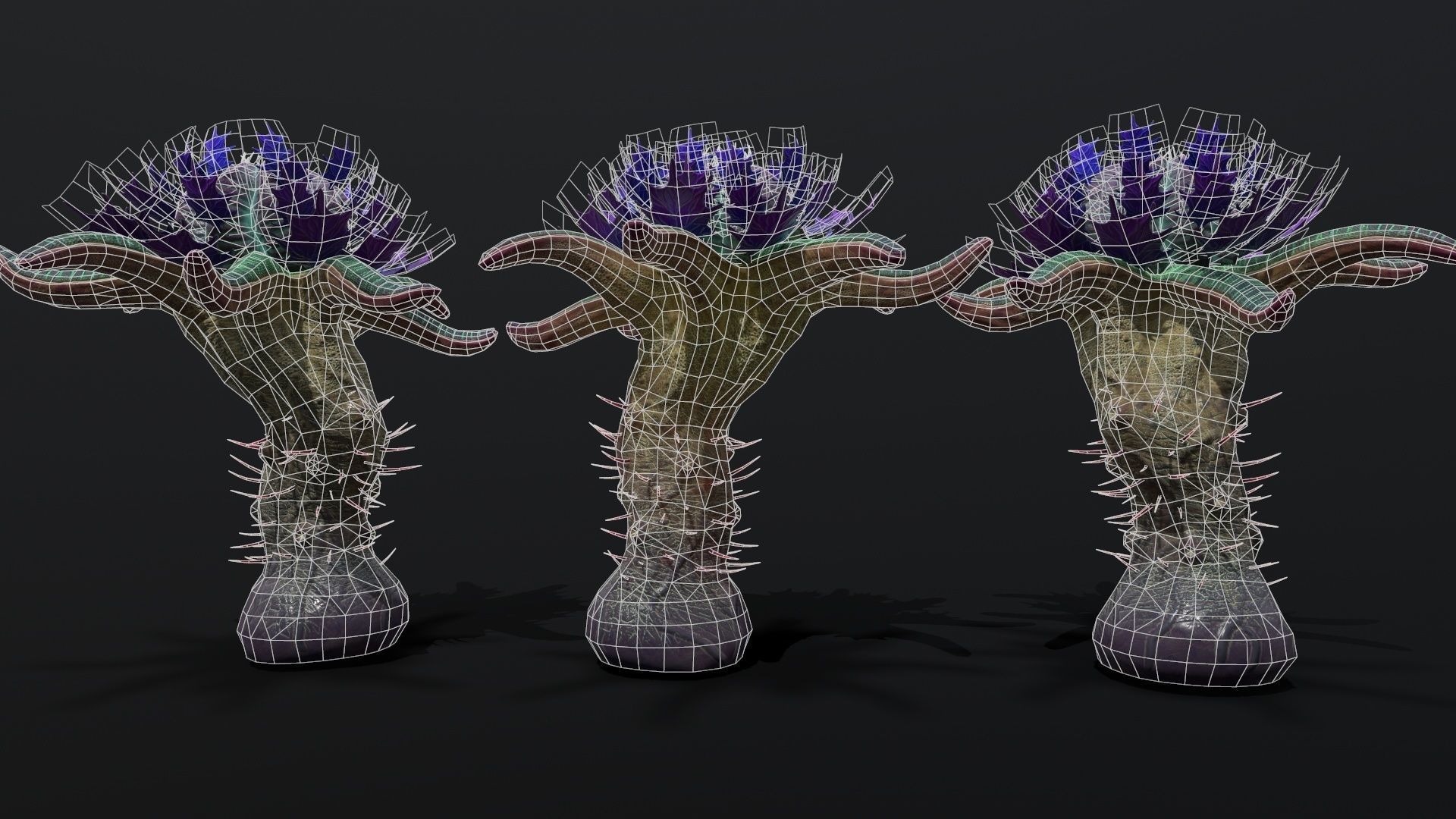 Alien Plant 01 Low-poly 3D model_12