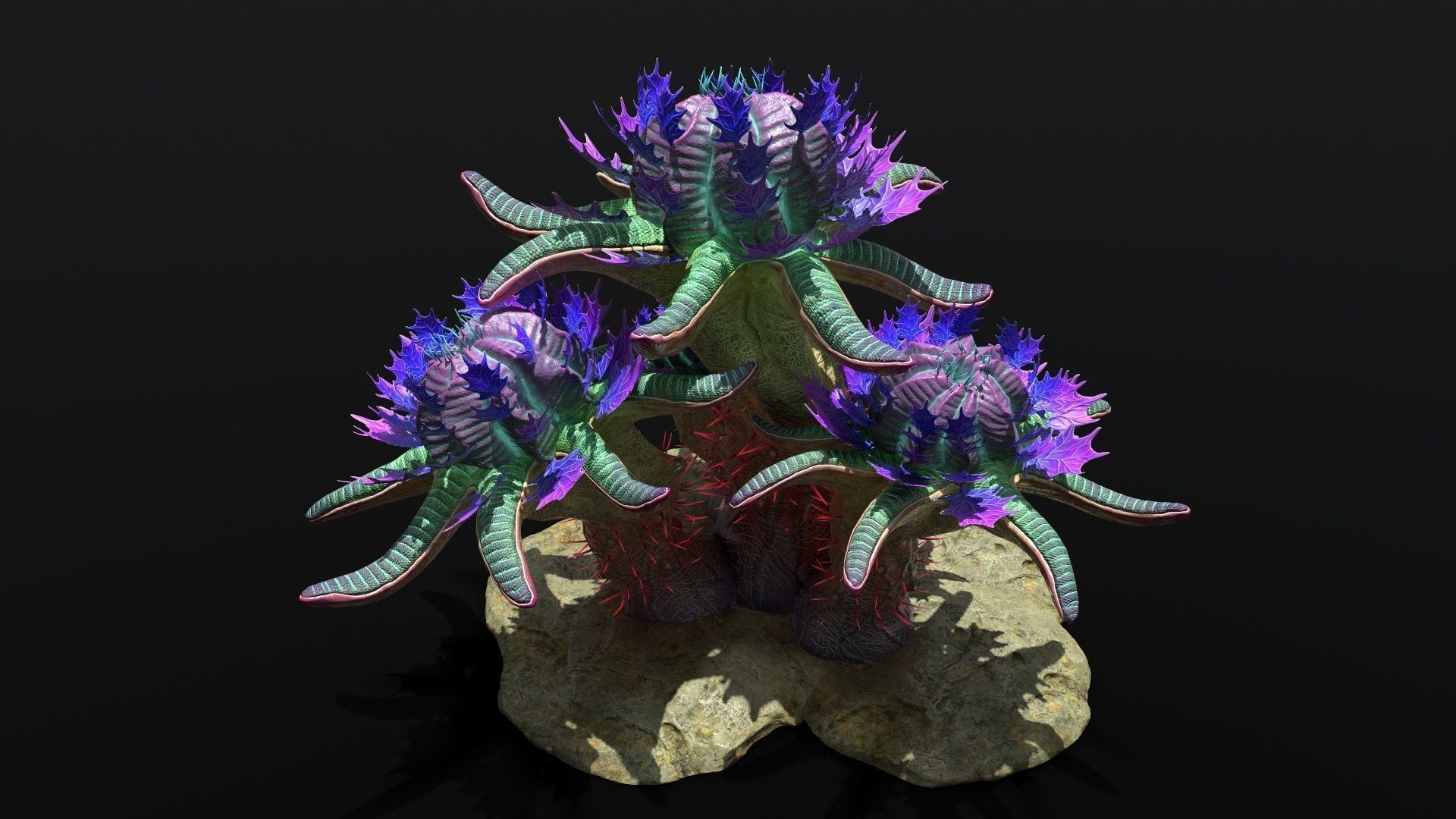 Alien Plant 01 Low-poly 3D model_3