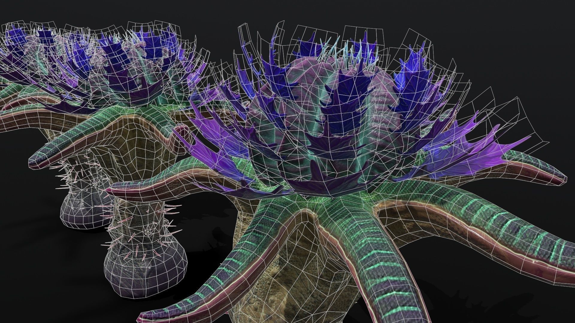 Alien Plant 01 Low-poly 3D model_14