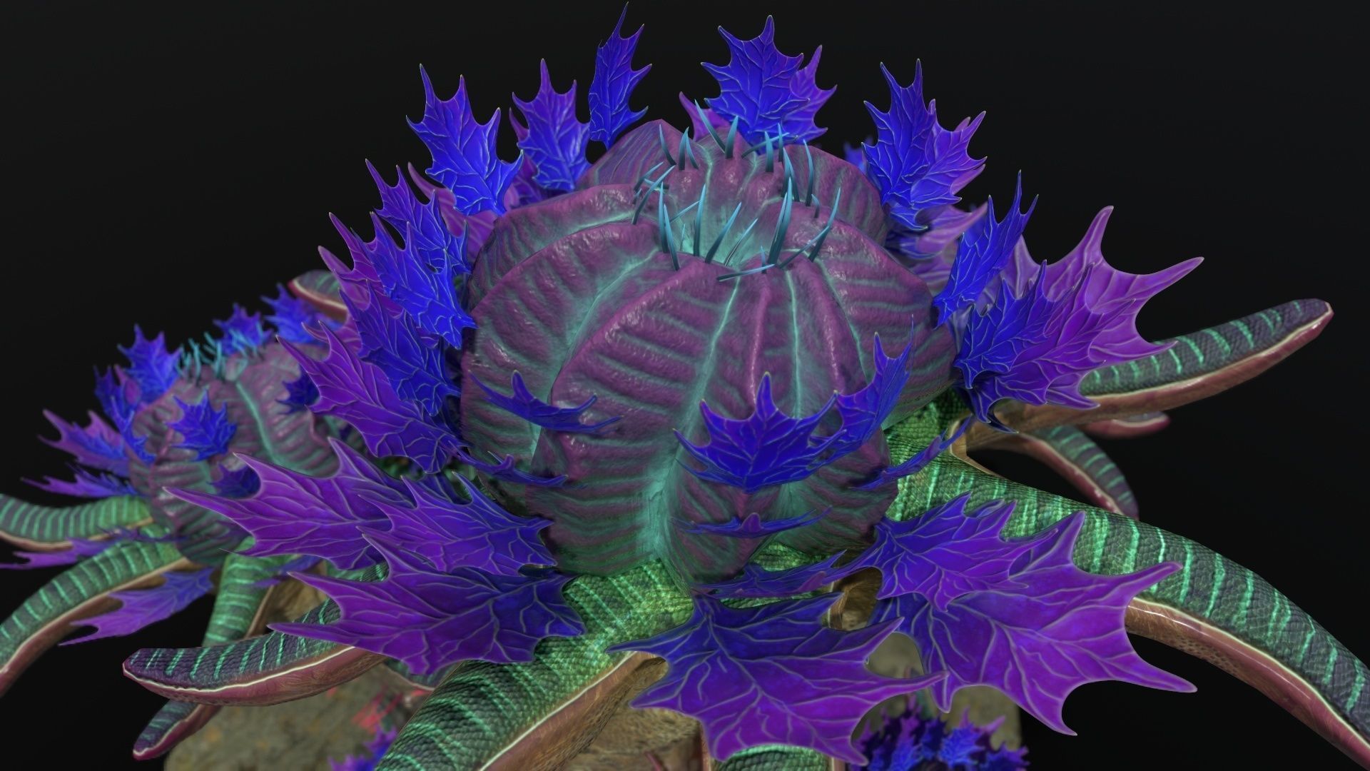 Alien Plant 01 Low-poly 3D model_8
