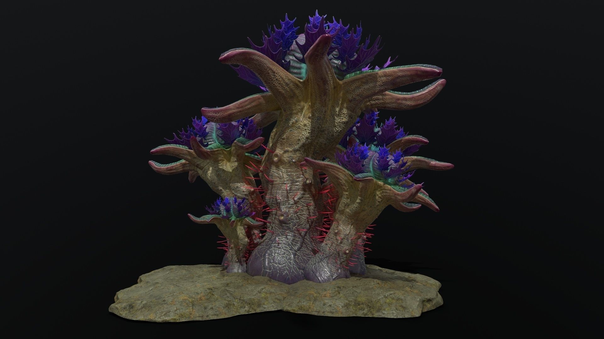 Alien Plant 01 Low-poly 3D model_4