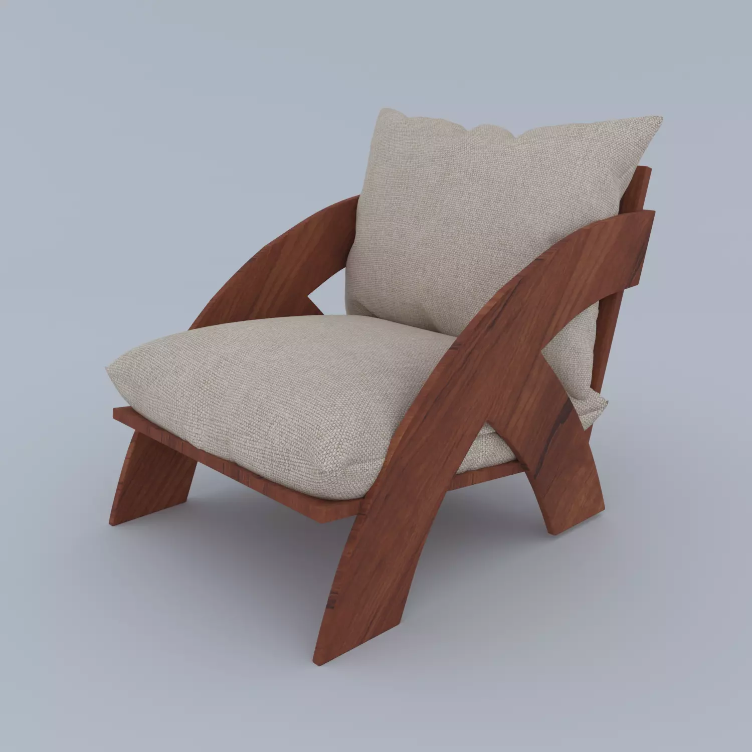 WOOD-CHAIR wooden lounge chair Free 3D model