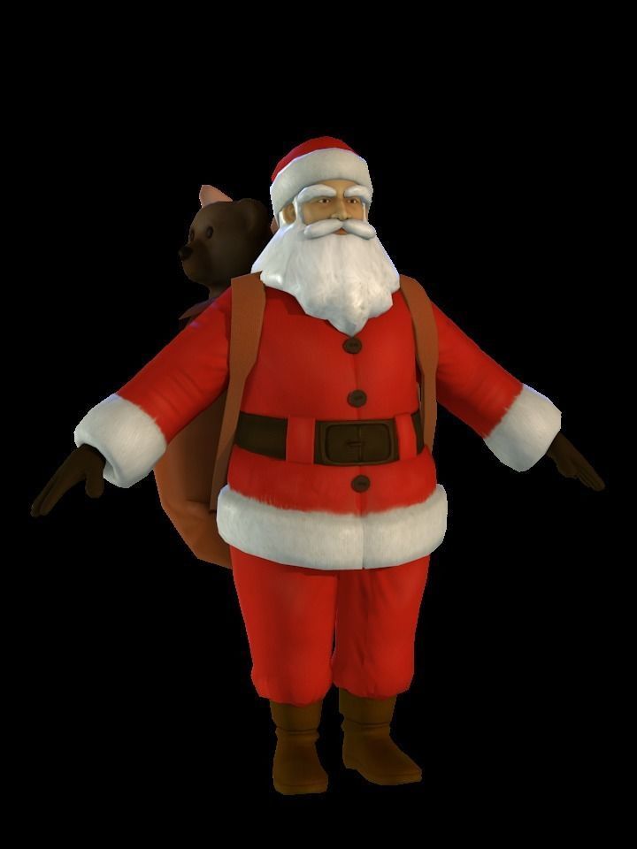 Santa Claus Low-poly 3D model_10