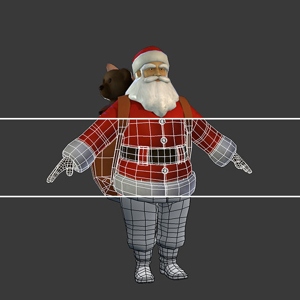 Santa Claus Low-poly 3D model_1
