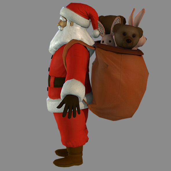 Santa Claus Low-poly 3D model_17
