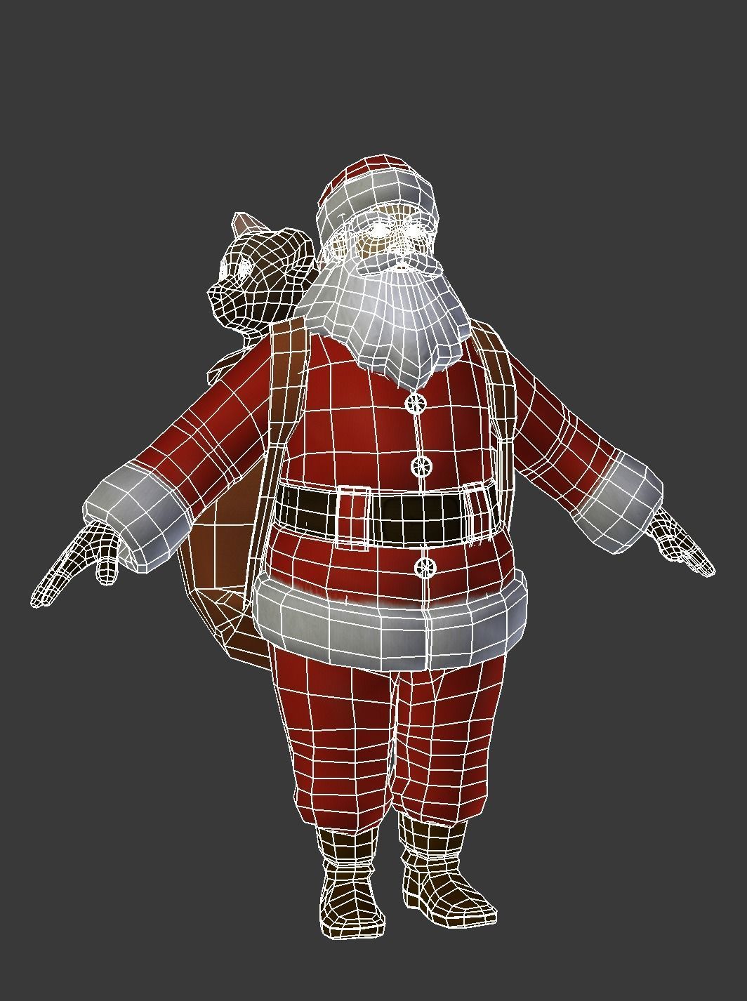 Santa Claus Low-poly 3D model_3