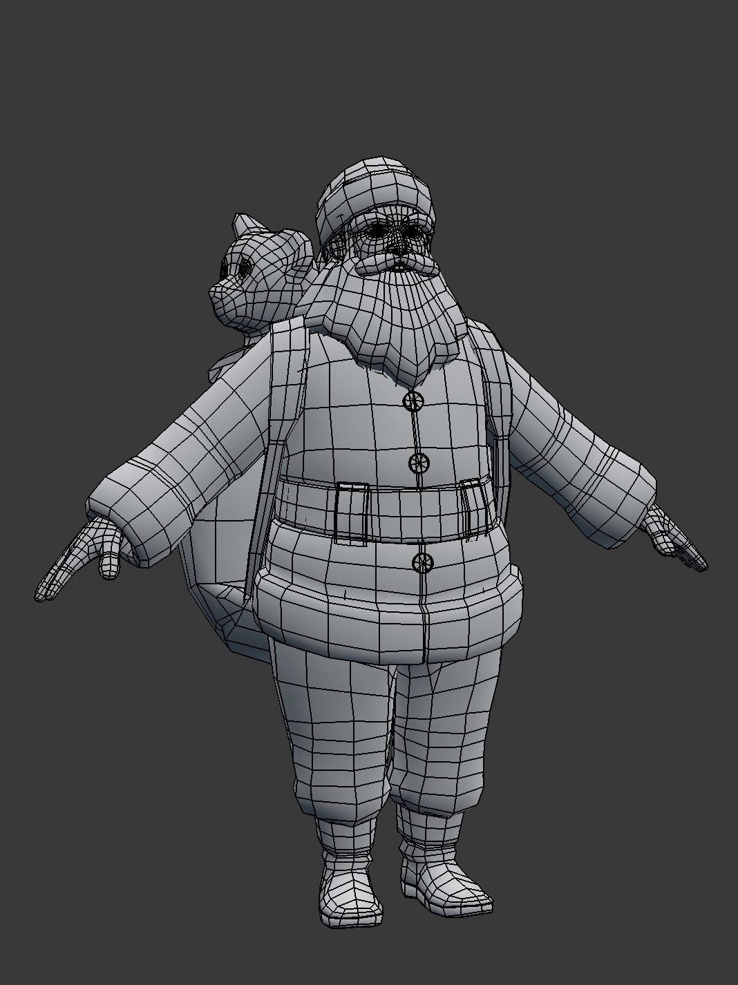 Santa Claus Low-poly 3D model_2