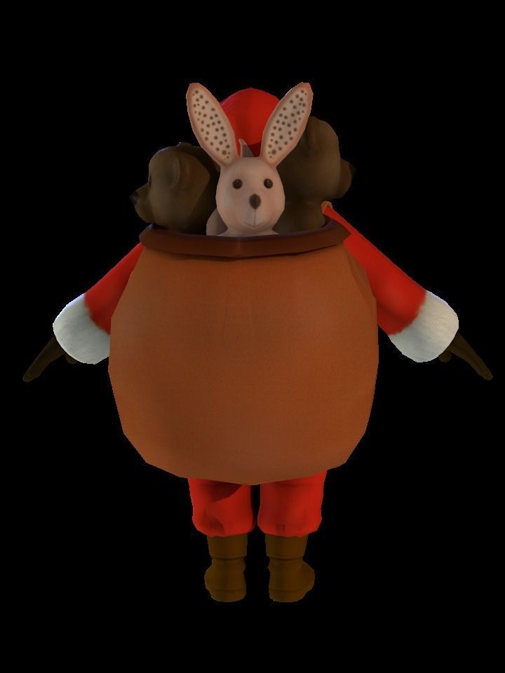 Santa Claus Low-poly 3D model_13