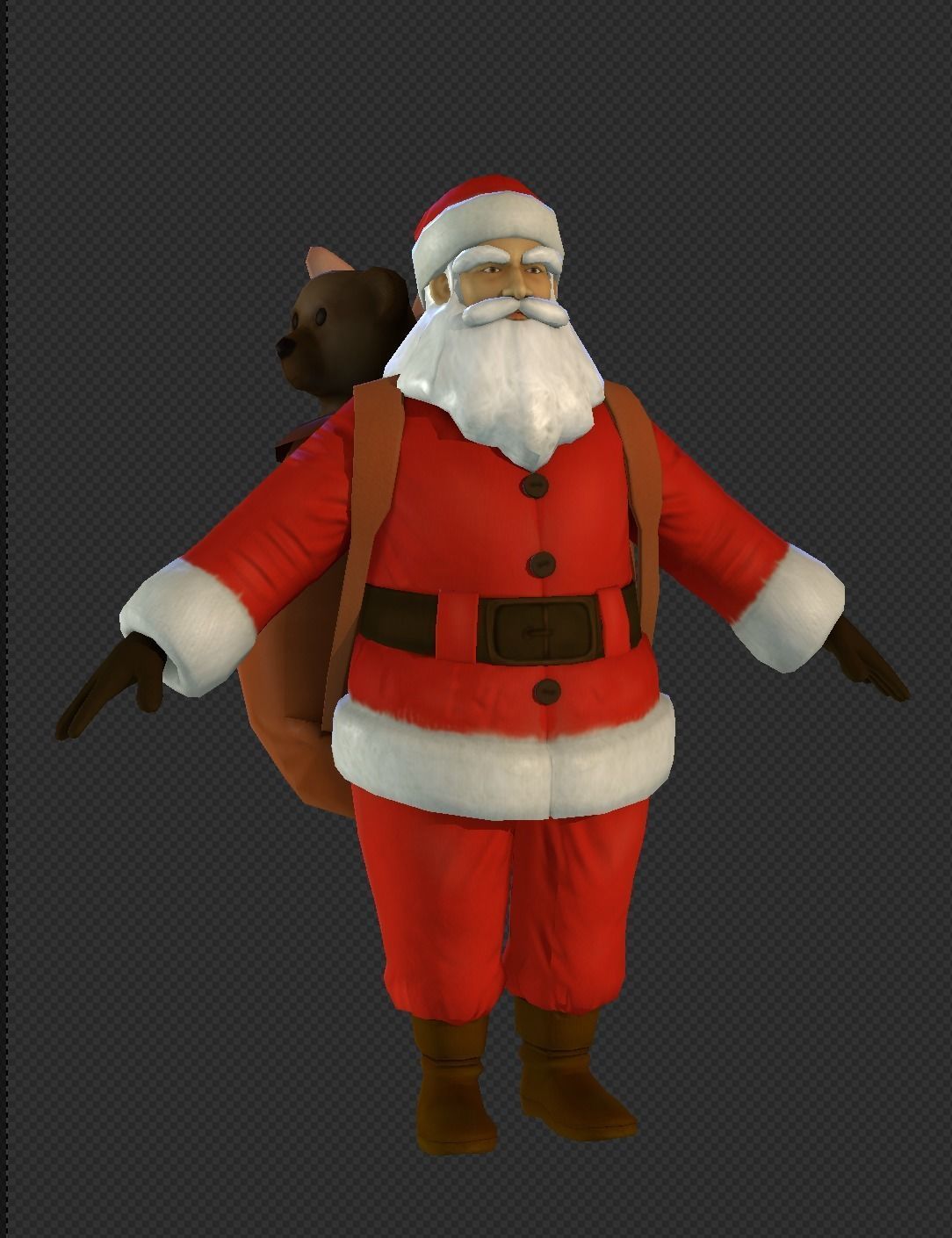 Santa Claus Low-poly 3D model_4